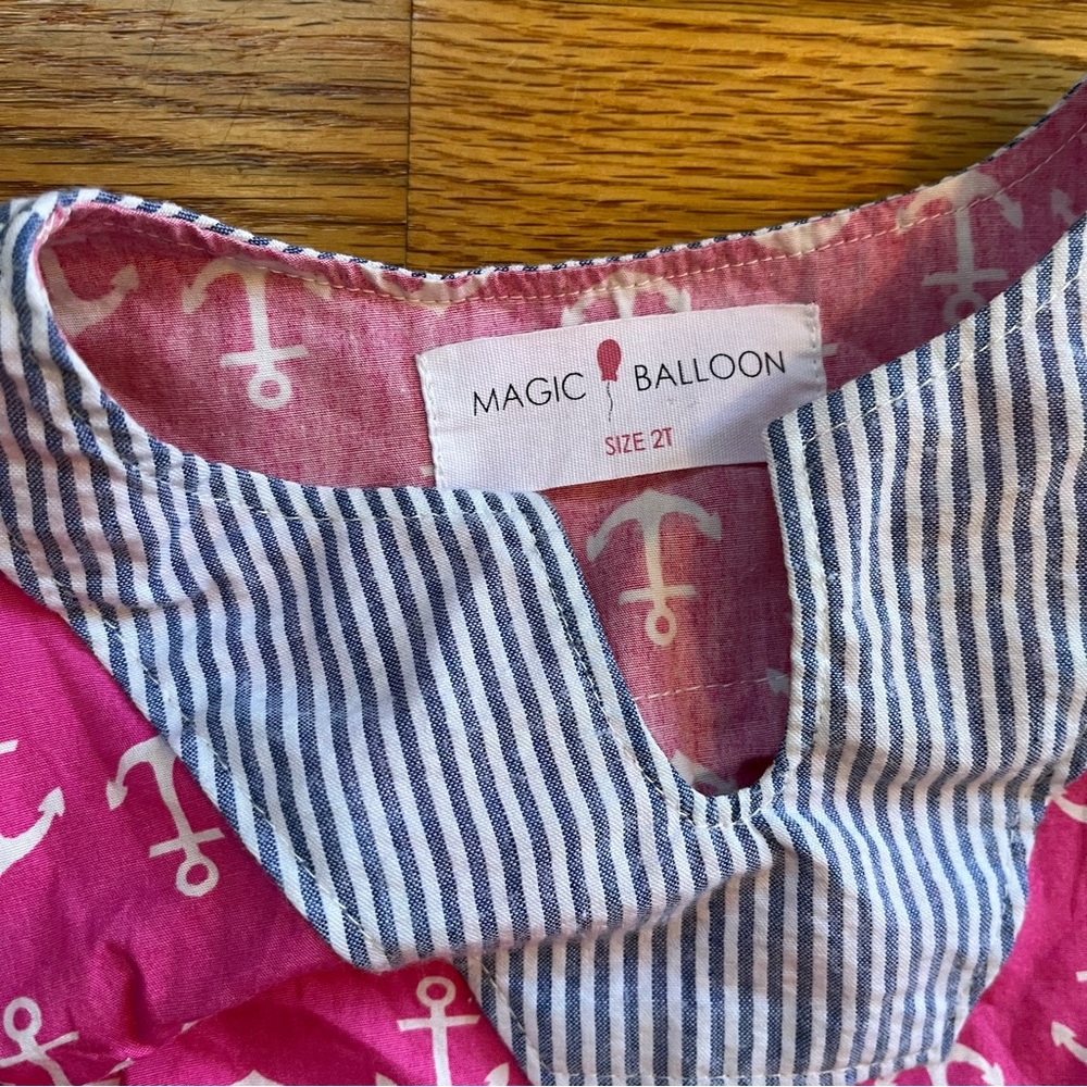 Magic balloon pink anchor dress size 2T - Picture 3 of 4